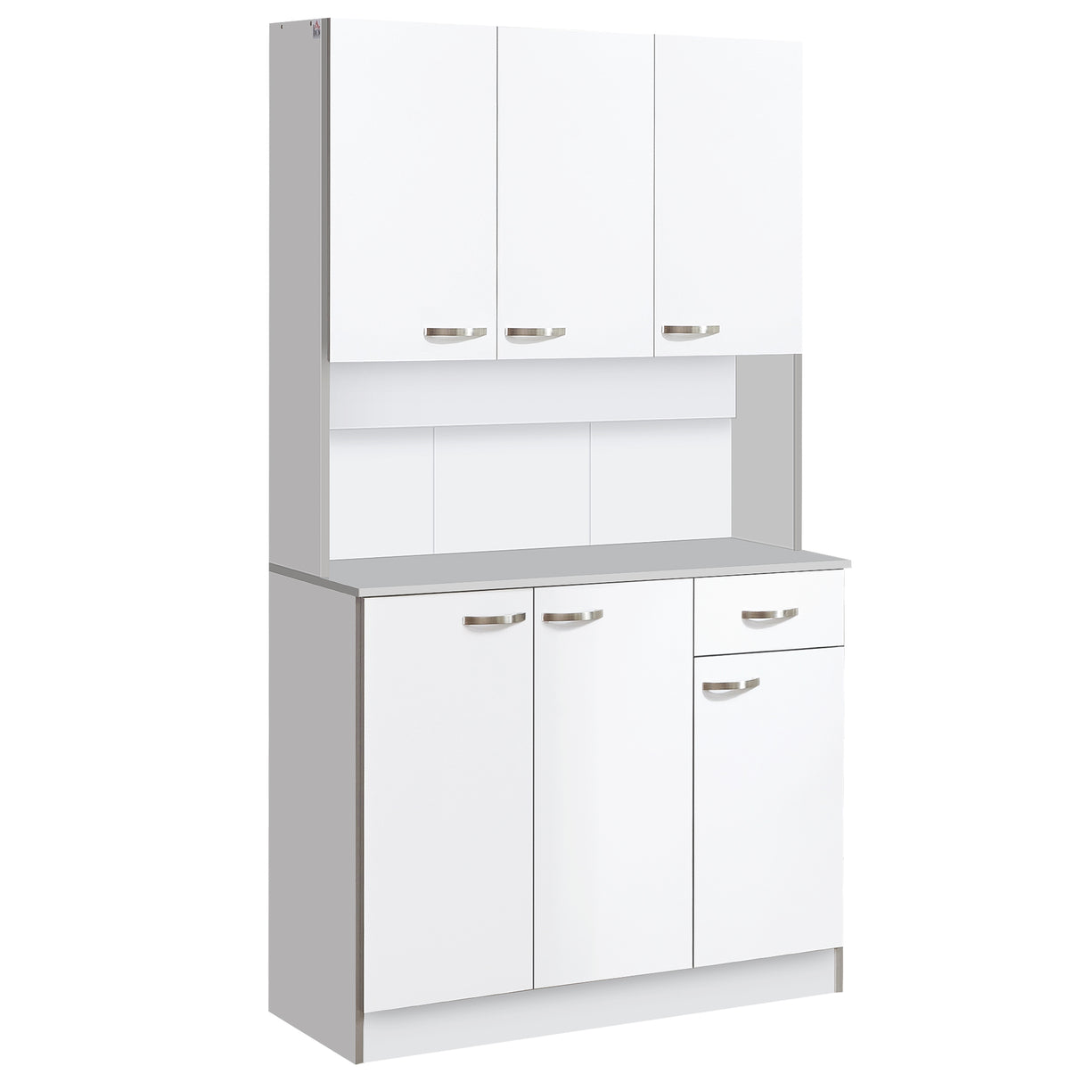 easycomfort easycomfort armadio con pensili da cucina in legno 101 x 39 x 180cm bianco