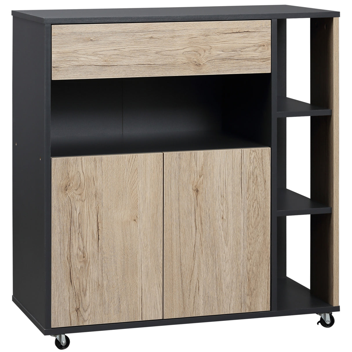 easycomfort easycomfort mobiletto ausiliario da cucina multiuso in legno con ruote 80 x 39 x 86 5cm ean 8054111849906