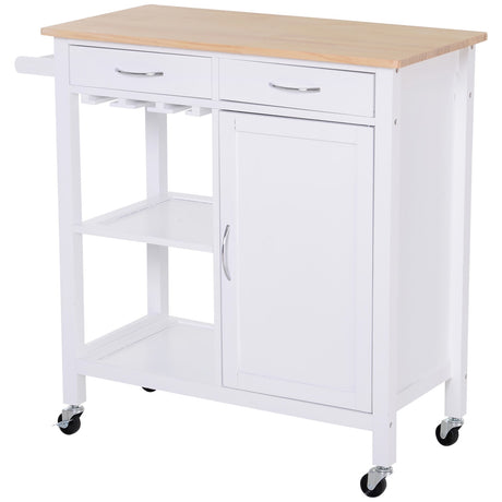 easycomfort easycomfort carrello da cucina classico con cassetti e ruote in legno salvaspazio 89x40x84cm ean 8054144134314