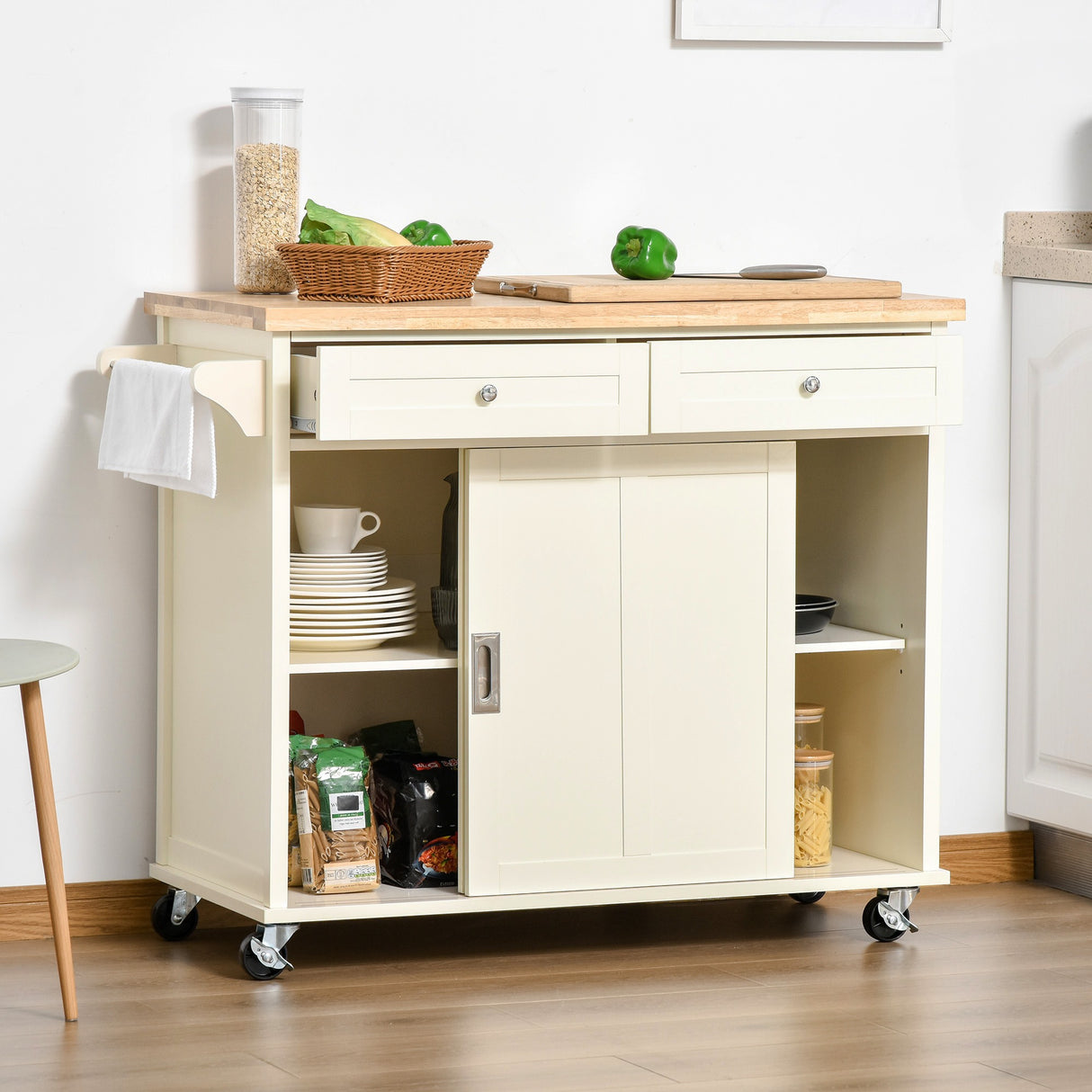 easycomfort easycomfort isola per cucina per utensili e accessori con cassetti armadietto e portasciugamani 110x49 5x89 5 cm bianco