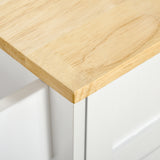 easycomfort easycomfort carrello da cucina multiuso in legno con 2 cassetti 104x46x91cm bianco