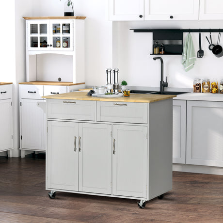 easycomfort easycomfort carrello da cucina multiuso in legno con 2 cassetti 3 antine e 4 ruote 121x46x91cm grigio