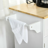 easycomfort easycomfort carrello da cucina multiuso in legno con 2 cassetti 3 antine e 4 ruote 121x46x91cm bianco