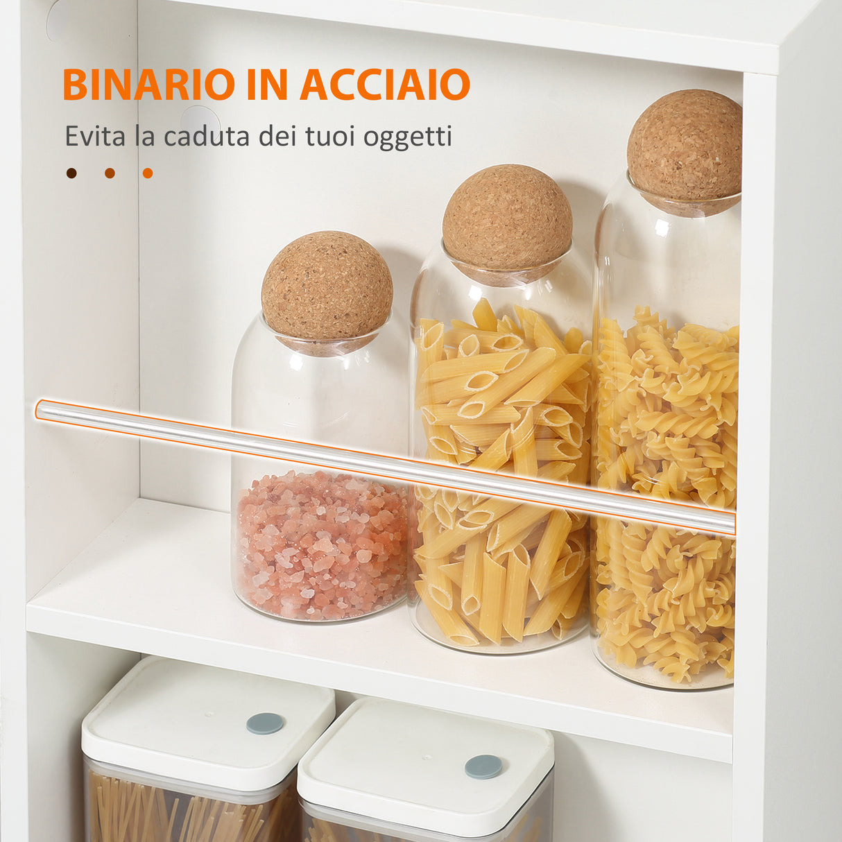 easycomfort easycomfort carrello da cucina portavivande in legno con 2 ripiani e ruote 60x38x77cm bianco