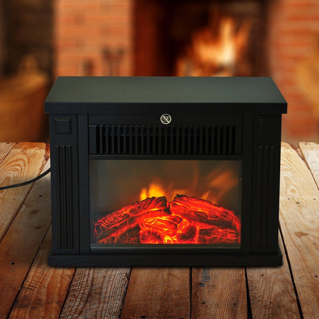 easycomfort easycomfort camino elettrico da terra potenza 600w 1200w in plastica e vetro temperato nero 34x17x25cm