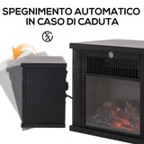 easycomfort easycomfort camino elettrico da terra potenza 600w 1200w in plastica e vetro temperato nero 34x17x25cm