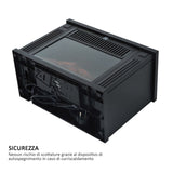 easycomfort easycomfort camino elettrico da terra potenza 600w 1200w in plastica e vetro temperato nero 34x17x25cm