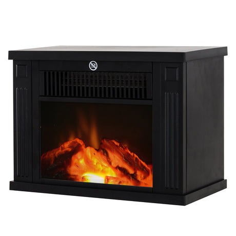 easycomfort easycomfort camino elettrico da terra potenza 600w 1200w in plastica e vetro temperato nero 34x17x25cm