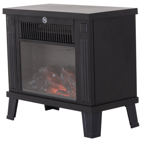 easycomfort easycomfort camino elettrico da terra 600w 1200w con effetto fiamma nero 34.5x17x31cm