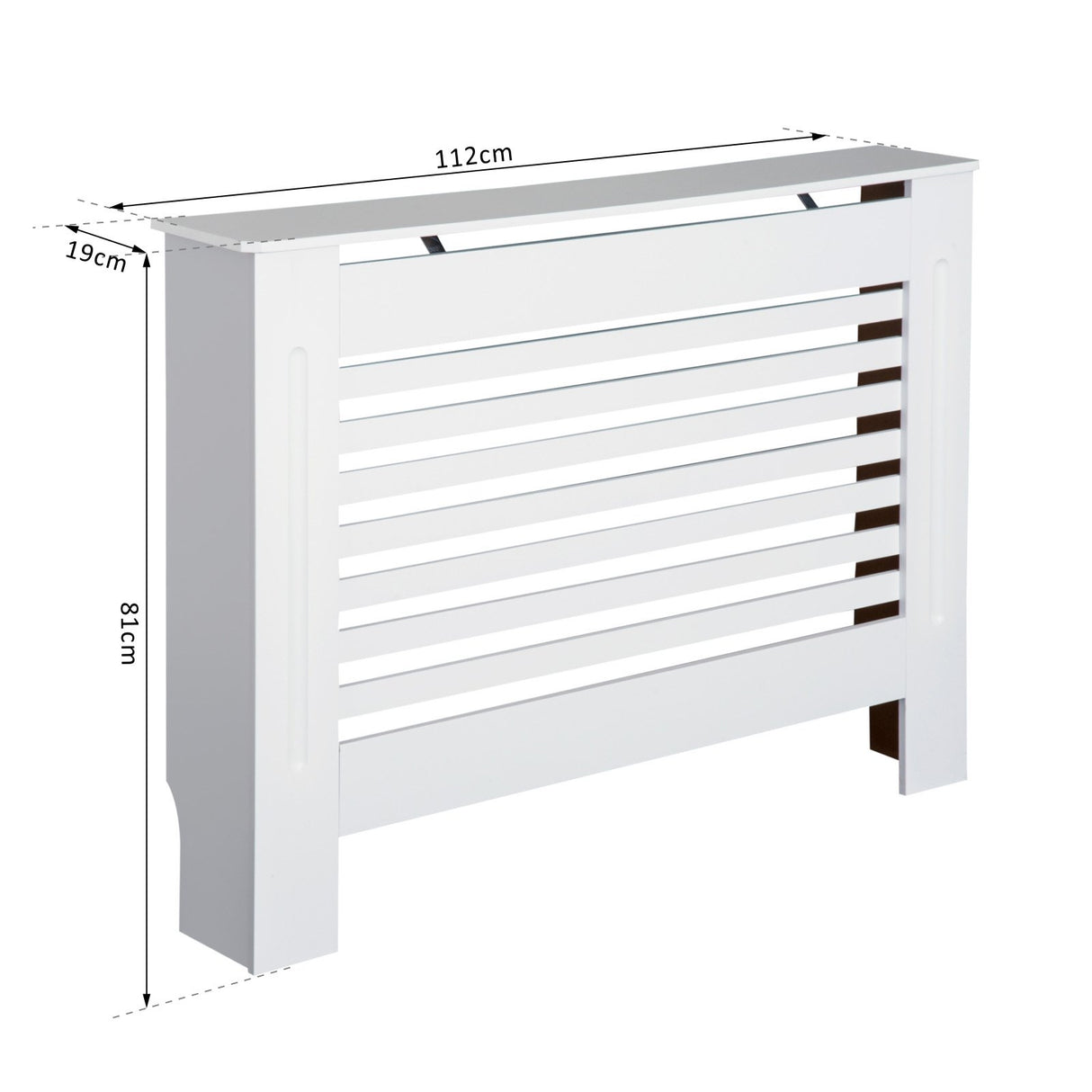 easycomfort easycomfort copritermosifone in legno bianco con struttura a doghe 112x19x81cm