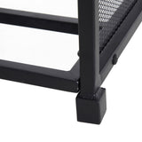 easycomfort portalegna da interno ed esterno in metallo con ganci e 4 attrezzi per camino inclusi nero