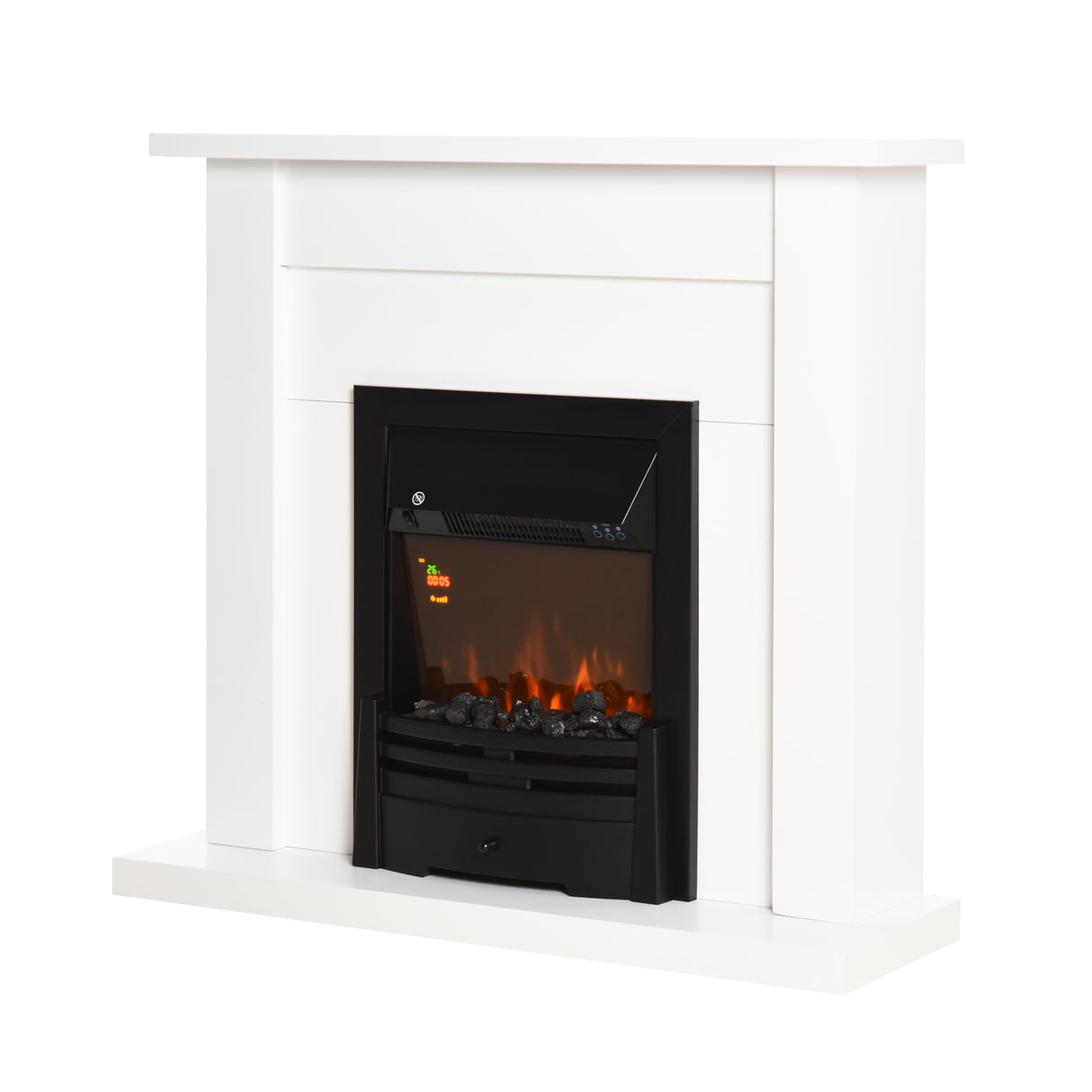easycomfort easycomfort camino elettrico 10002000w effetto fiamma con led a 5 livelli e telecomando bianco