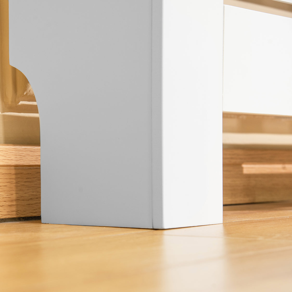easycomfort mobile copricalorifero larghezza regolabile e mensola superiore in mdf e legno   bianco