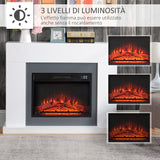 easycomfort easycomfort camino elettrico a parete con led effetto fiamma e timer copertura 37m 2000w bianco