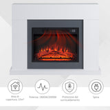 easycomfort easycomfort camino elettrico a parete con led effetto fiamma e timer copertura 37m 2000w bianco