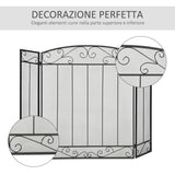 easycomfort parascintille caminetto con 3 pannelli pieghevoli   nero