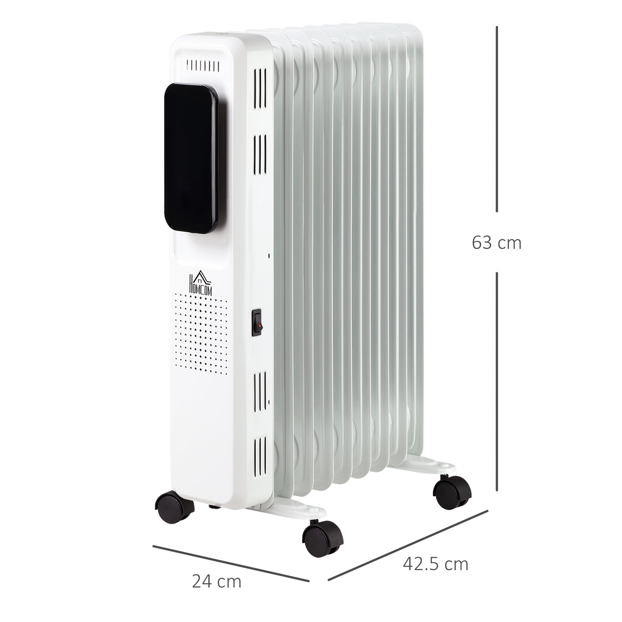 easycomfort easycomfort calorifero a olio a 9 elementi 3 livelli di riscaldamento e timer 42 5x24x63cm bianco