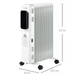easycomfort easycomfort calorifero a olio a 9 elementi 3 livelli di riscaldamento e timer 42 5x24x63cm bianco