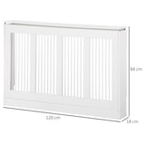 easycomfort copritermosifone a doghe moderno ed elegante per la casa in mdf e acciaio 120x18x84cm bianco