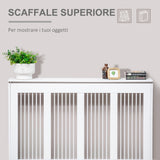 easycomfort copritermosifone a doghe moderno ed elegante per la casa in mdf e acciaio 120x18x84cm bianco