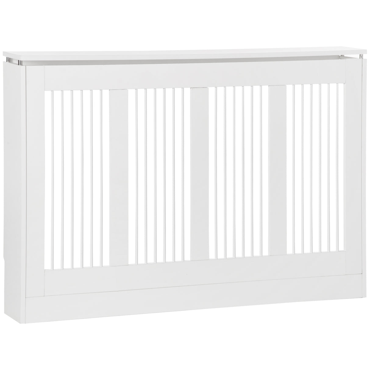 easycomfort copritermosifone a doghe moderno ed elegante per la casa in mdf e acciaio 120x18x84cm bianco