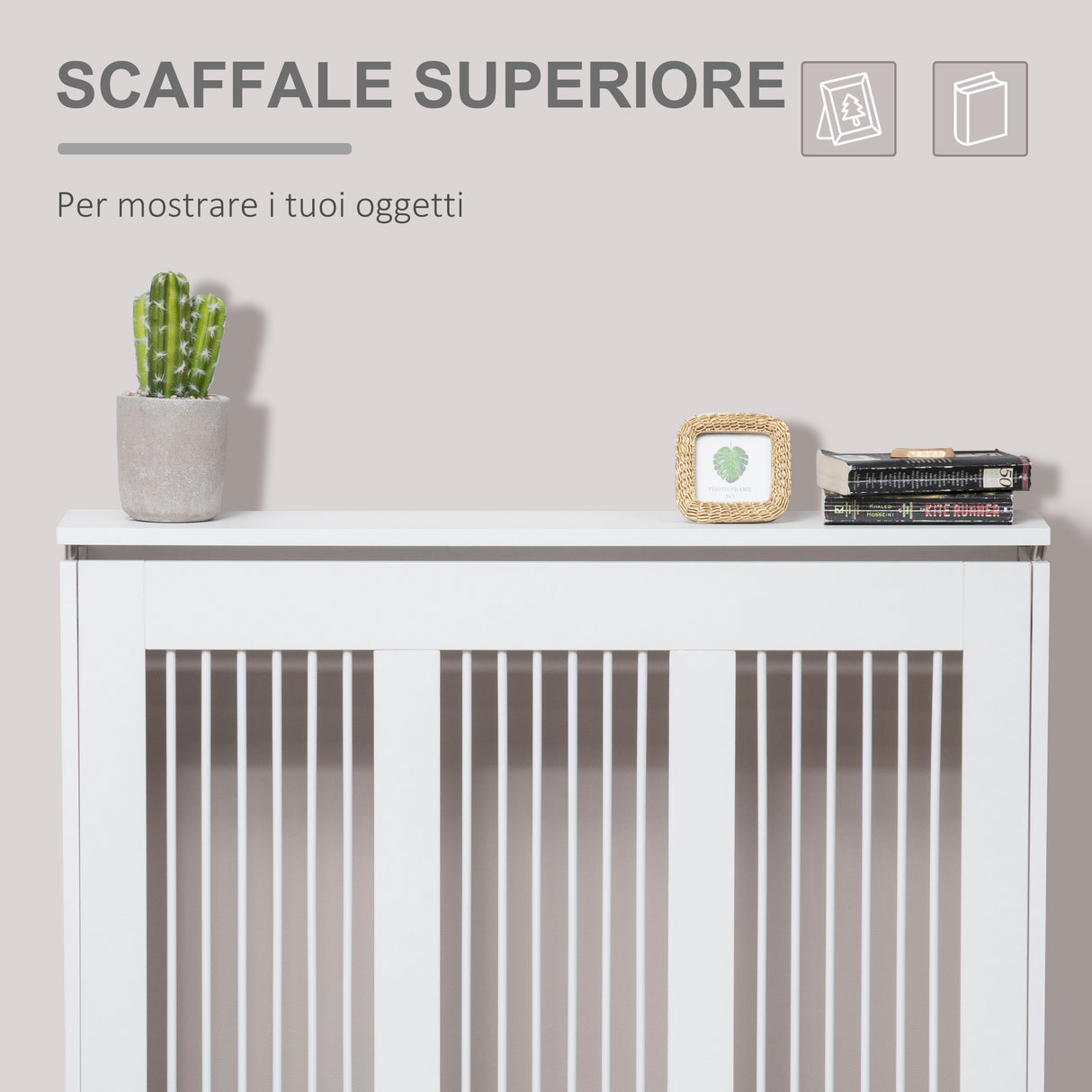 easycomfort easycomfort copritermosifone a doghe moderno ed elegante per la casa in mdf e acciaio 90x18x84cm bianco