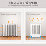 easycomfort copritermosifone a doghe moderno ed elegante per la casa in mdf e acciaio 60x18x84cm bianco