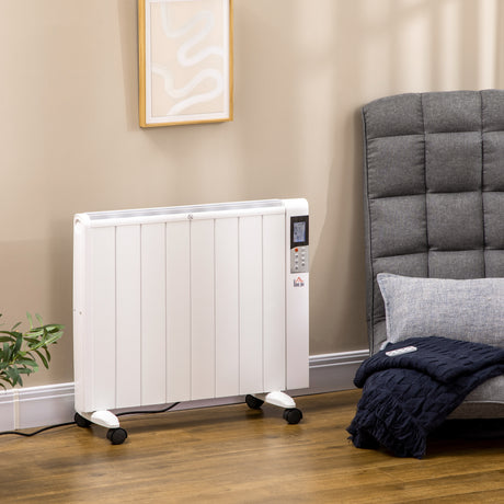 easycomfort stufetta elettrica da 1000 2000w con timer e impostazioni di calore per stanze max 15 m 75x31x66.5 cm bianco