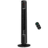 easycomfort ventilatore a torre con 3 velocita e 4 modalita timer di 12h pannello led e telecomando nero