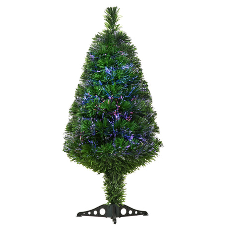 easycomfort easycomfort albero di natale a fibre ottiche 90cm con 90 folti rami in pvc decorazione di natale con luci di 4 colori