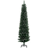 easycomfort easycomfort albero di natale innevato artificiale alto e stretto con 570 rami base rimovibile e pieghevole 53x190cm verde