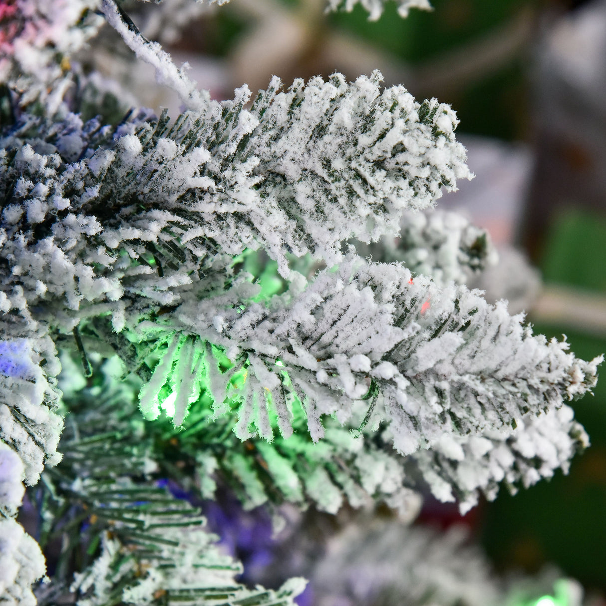 easycomfort easycomfort albero di natale artificiale innevato con 250 luci led colorate 829 rami e base pieghevole 112x210cm verde