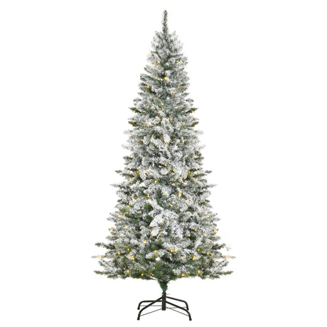 easycomfort easycomfort albero di natale artificiale innevato con 250 luci led colorate 829 rami e base pieghevole 112x210cm verde
