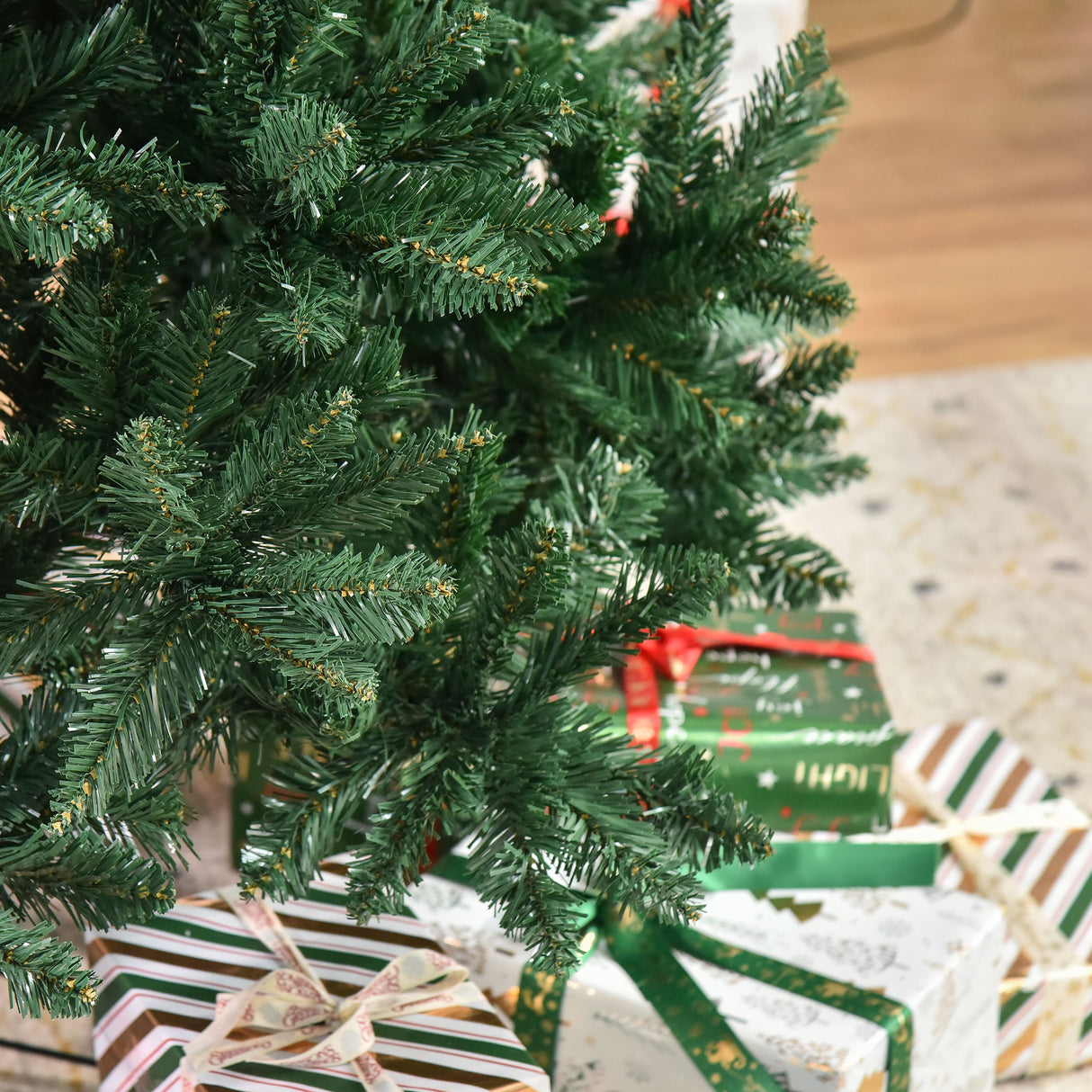 easycomfort easycomfort albero di natale 210cm artificiale pieghevole con base rimovibile 1046 rami in pvc e acciaio verde