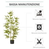 easycomfort pianta artificiale di bambu alta 120cm con vaso per interno ed esterno verde