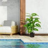easycomfort pianta artificiale sempreverde con vaso 17x14.5 cm nero per interni ed esterni altezza pianta 95 cm
