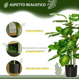 easycomfort pianta artificiale sempreverde con vaso 17x14.5 cm nero per interni ed esterni altezza pianta 95 cm