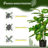 easycomfort pianta artificiale sempreverde con vaso 17x14.5 cm nero per interni ed esterni altezza pianta 95 cm