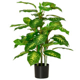 easycomfort pianta artificiale sempreverde con vaso 17x14.5 cm nero per interni ed esterni altezza pianta 95 cm