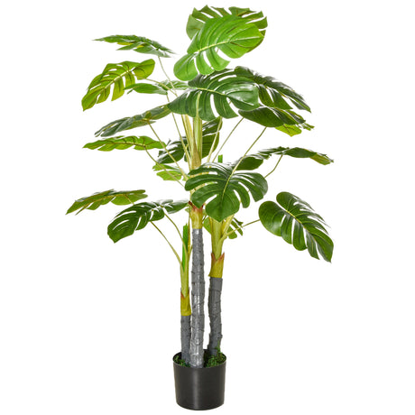 easycomfort monstera pianta artificiale per interno ed esterno pianta finta realistica con 20 foglie 120cm