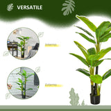 easycomfort banano pianta in vaso albero di banano artificiale pianta finta per interno ed esterno 150cm