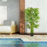 easycomfort pianta finta di bambu alta 160cm con vaso nero per interno ed esterno