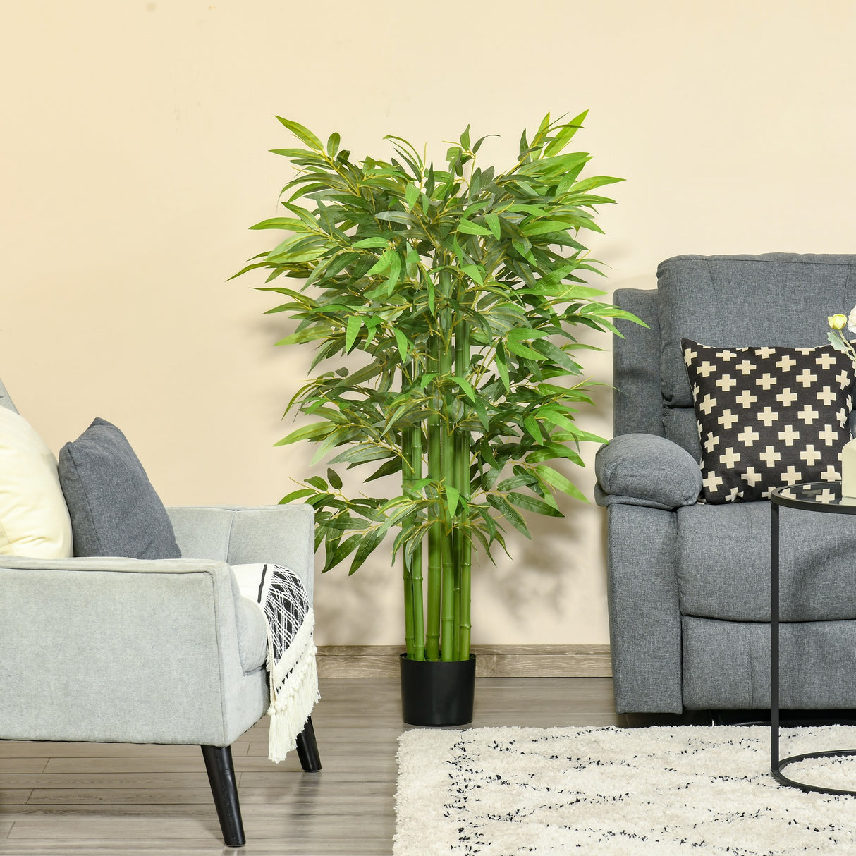 easycomfort pianta finta bambu in vaso realistico con 780 foglie per interno ed esterno 140cm