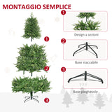 easycomfort easycomfort albero di natale per interni con 2056 rami e base in metallo 124x228 cm verde