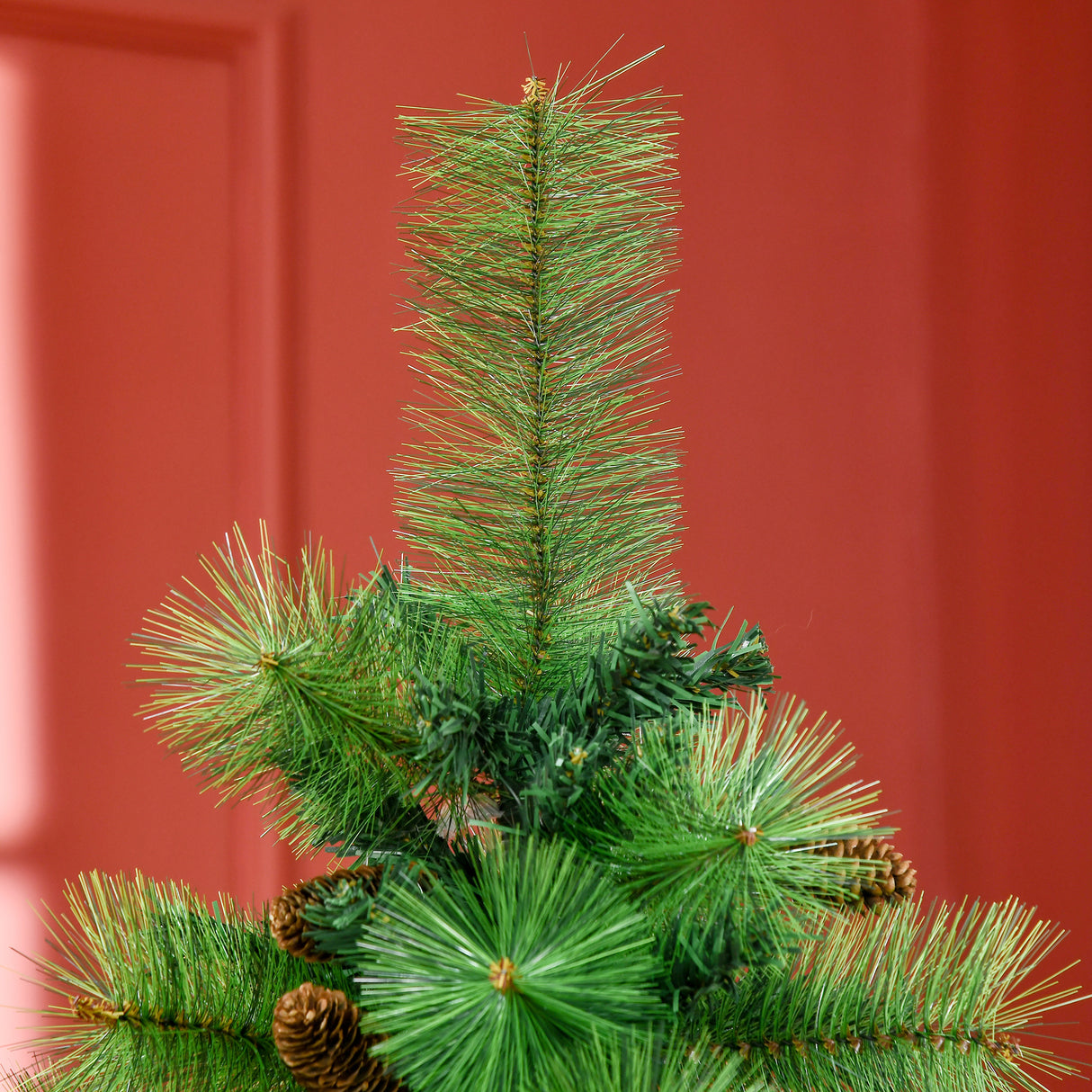 easycomfort easycomfort albero di natale decorato e ignifugo per interni con 782 rami e base in metallo 116x180 cm verde