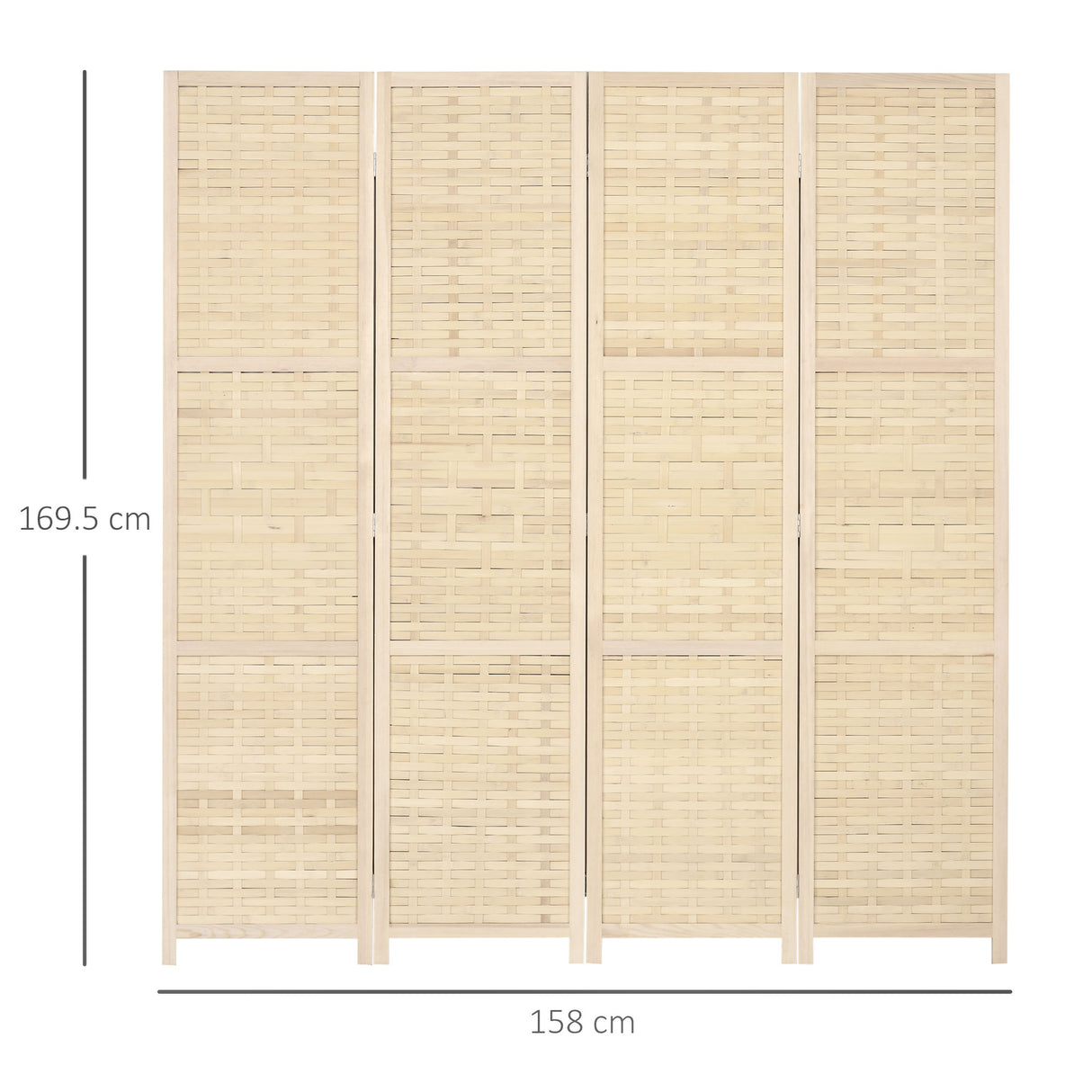easycomfort easycomfort paravento separe da interno a 4 ante in legno e bambu pieghevole e salvaspazio altezza 170cm marrone