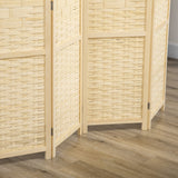 easycomfort easycomfort paravento separe da interno a 4 ante in legno e bambu pieghevole e salvaspazio altezza 170cm marrone