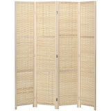 easycomfort easycomfort paravento separe da interno a 4 ante in legno e bambu pieghevole e salvaspazio altezza 170cm marrone