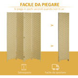 easycomfort easycomfort paravento separe da interno a 4 ante in legno pieghevole e salvaspazio altezza 170cm marrone