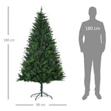 easycomfort easycomfort albero di natale artificiale 180cm con 786 rami 2 sezioni e base in metallo verde